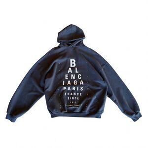 Fits Large - Balenciaga Optical Eye Chart Printed Hoodie